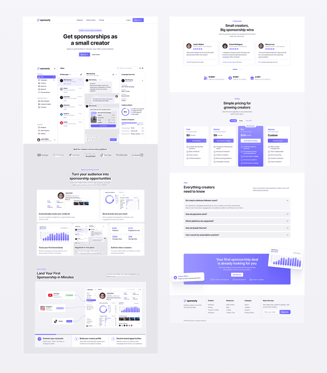 Sponsorly landing page